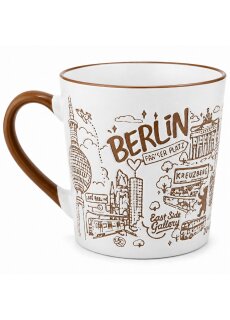 United1871 – Tasse – Berlin Stadtcollage – Weiß / Braun – 420 ml
