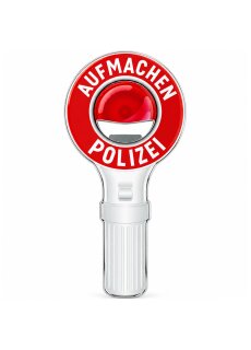 LANOLU – Flaschenöffner Magnet – Polizei Aufmachen – Weiß / Rot