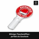 LANOLU – Flaschenöffner Magnet – Polizei Aufmachen – Weiß / Rot