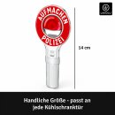LANOLU – Flaschenöffner Magnet – Polizei Aufmachen – Weiß / Rot