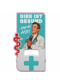 LANOLU Magnet Flaschenöffner Bier ist gesund sagt der Arzt