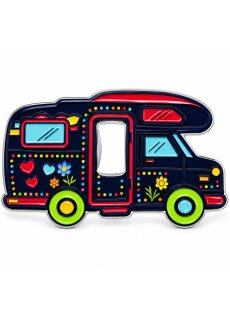 LANOLU – Flaschenöffner Magnet – Wohnmobil dunkelblau – Dunkelblau / bunt