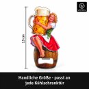 LANOLU – Flaschenöffner Magnet – Bierfrau auf Fass – Mehrfarbig