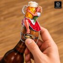 LANOLU – Flaschenöffner Magnet – Bierfrau auf Fass – Mehrfarbig