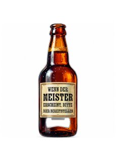 LANOLU – Flaschenöffner Magnet – Meister Bierflasche – Braun