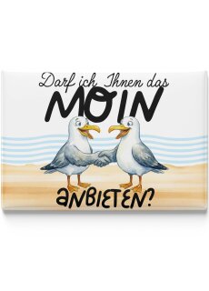 LANOLU – Kühlschrankmagnet – Möwen Moin anbieten – 8 x 5,5 cm