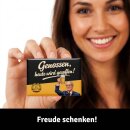 LANOLU – Kühlschrankmagnet – Genossen mit Bier – 8 x 5,5 cm