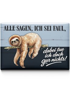 LANOLU – Kühlschrankmagnet – Faultier Faul sein – 8 x 5,5 cm