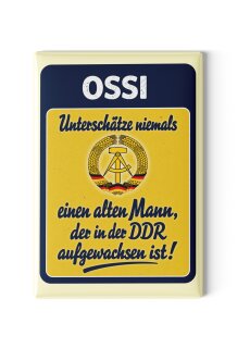 LANOLU – Kühlschrankmagnet – Ossi Lebenserfahrung – 8 x 5,5 cm