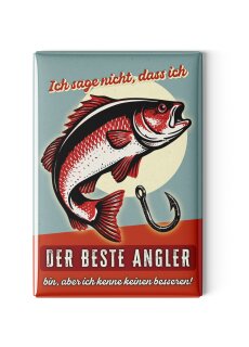 LANOLU – Kühlschrankmagnet – Der beste Angler – 8 x 5,5 cm