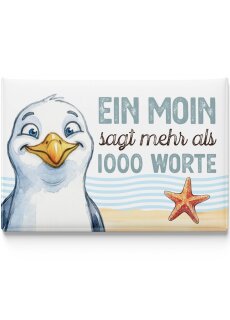 LANOLU – Kühlschrankmagnet – Möwe Ein Moin – 8 x 5,5 cm