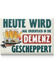 LANOLU – Kühlschrankmagnet – Heute wird gescheppert – 8 x 5,5 cm