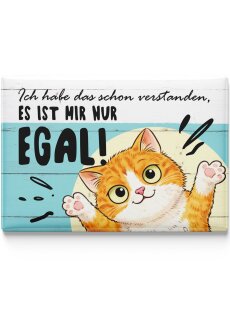 LANOLU – Kühlschrankmagnet – Katze Ist mir nur egal – 8 x 5,5 cm