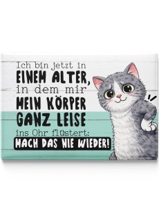 LANOLU – Kühlschrankmagnet – Katze Mein Körper flüstert – 8 x 5,5 cm