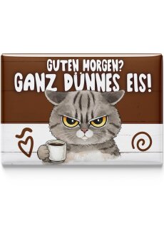 LANOLU – Kühlschrankmagnet – Katze Guten Morgen – 8 x 5,5 cm