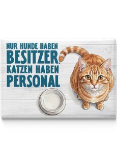 LANOLU – Kühlschrankmagnet – Katzen haben Personal – 8 x 5,5 cm