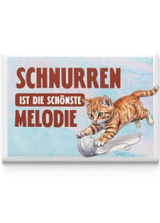LANOLU – Kühlschrankmagnet – Katze Schnurren – 8 x 5,5 cm