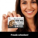 LANOLU – Kühlschrankmagnet – Katze Früher Vogel – 8 x 5,5 cm