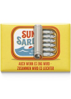 LANOLU – Kühlschrankmagnet – Sardinen Zusammen leichter – 8 x 5,5 cm