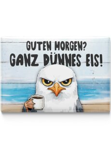 LANOLU – Kühlschrankmagnet – Möwe Guten Morgen – 8 x 5,5 cm