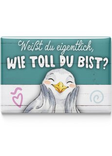 LANOLU – Kühlschrankmagnet – Möwe Wie toll du bist – 8 x 5,5 cm