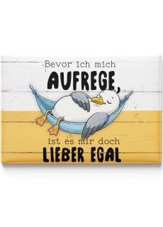 LANOLU – Kühlschrankmagnet – Möwe Lieber egal – 8 x 5,5 cm