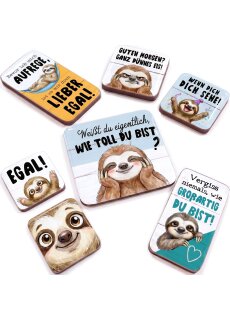 LANOLU – Magnet-Set – Faultiere – Mehrfarbig