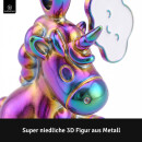 LANOLU – Schlüsselanhänger – Einhorn – Regenbogen-Metallic