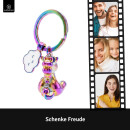LANOLU – Schlüsselanhänger – Einhorn – Regenbogen-Metallic