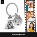 LANOLU – Schlüsselanhänger – Capybara mit Herz – Silberfarben